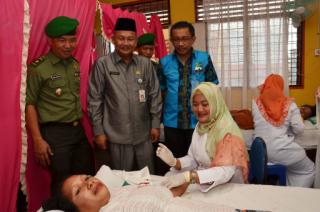 Asisten III Bengkalis, Buka Pencanangan Bulan Bhakti TNI Manunggal KB-Kes